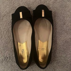 Black Velvet Michael Kors Flats with Bow Size 7